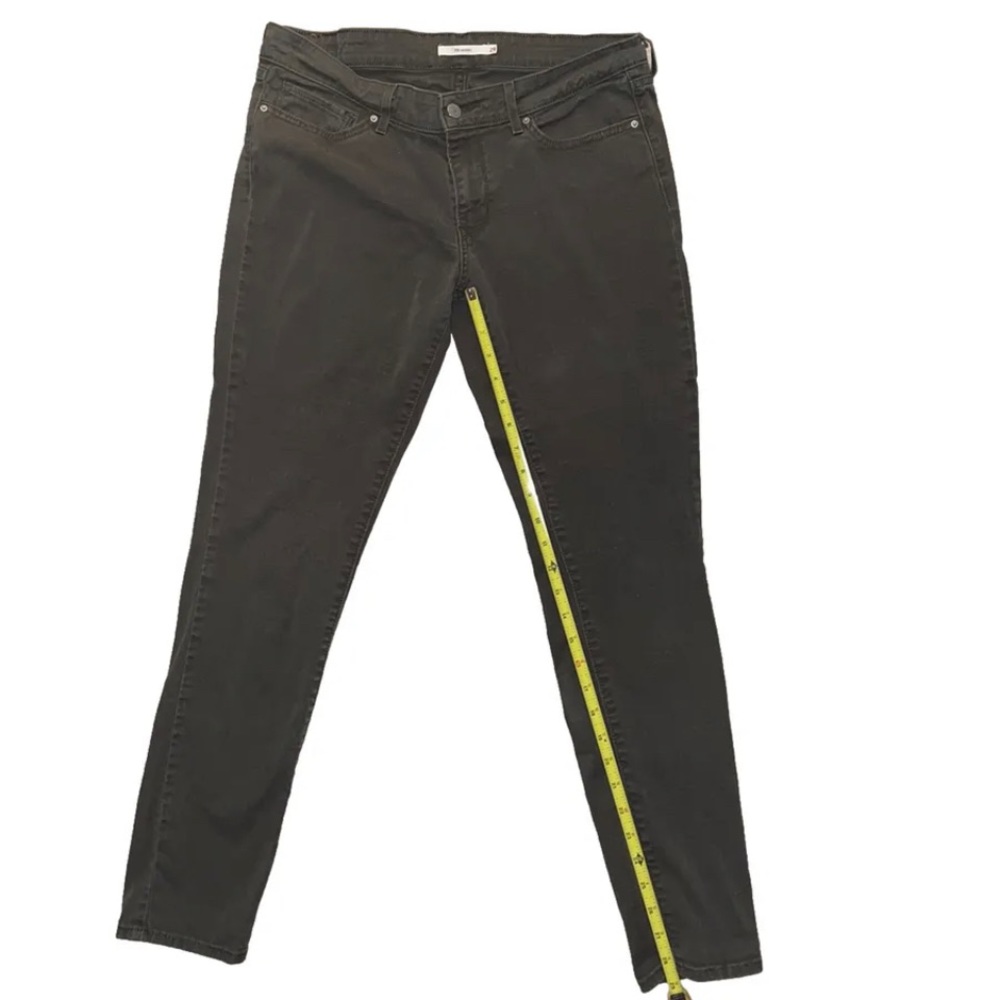 Levi’s 711 Skinny 29 Jeans Olive Green Distressed Denim
